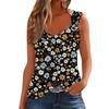 Womens Tank Top V Neck Basic Printed Casual Flowy Sleeveless Deep Side Cut Tops For Women