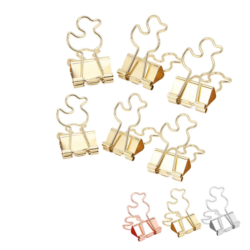 20Pcs Paper Clips Strong Clamping Force  Iron Little Duck Design Wide Application Small Binde