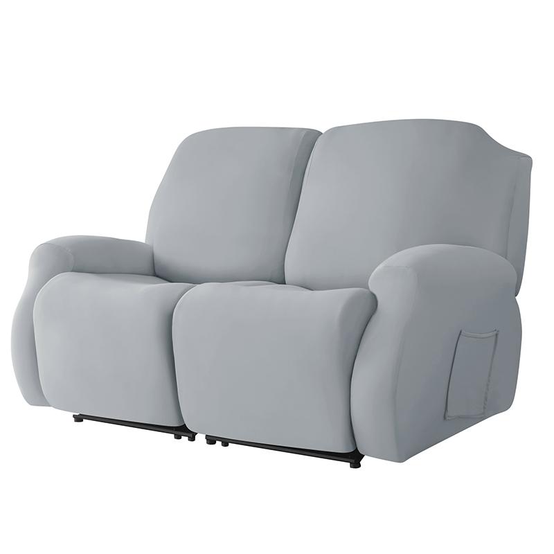 1 /2 /3 /4 Seat Recliner Sofa Cover Stretch Reclining Sofa Cover For Living Room Soft Solid Color Armchair Covers Washable 4 Pieces