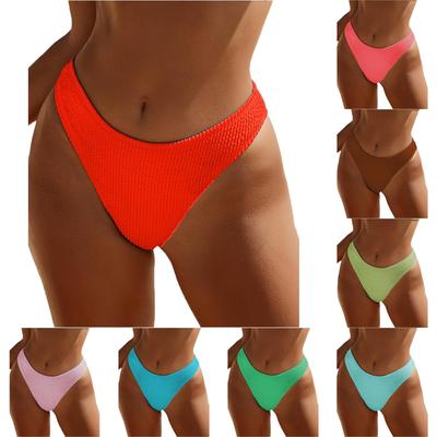 Calcinha de Biquíni Feminina Costurada Sexy de Cintura Alta