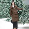 Mid-length cotton jacket women's 2025 new Korean over-the-knee padded jacket winter thickened loose jacket