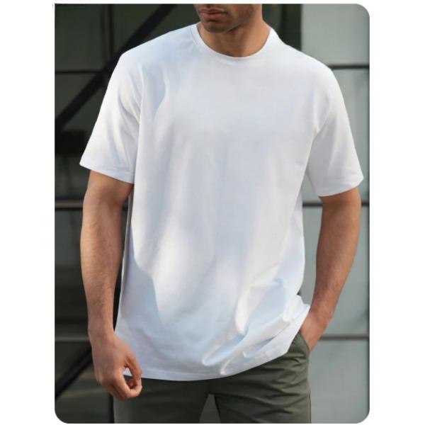 Summer Round Neck Solid Color Fashionable Casual Pure Cotton Short Sleeved Men's T-shirts