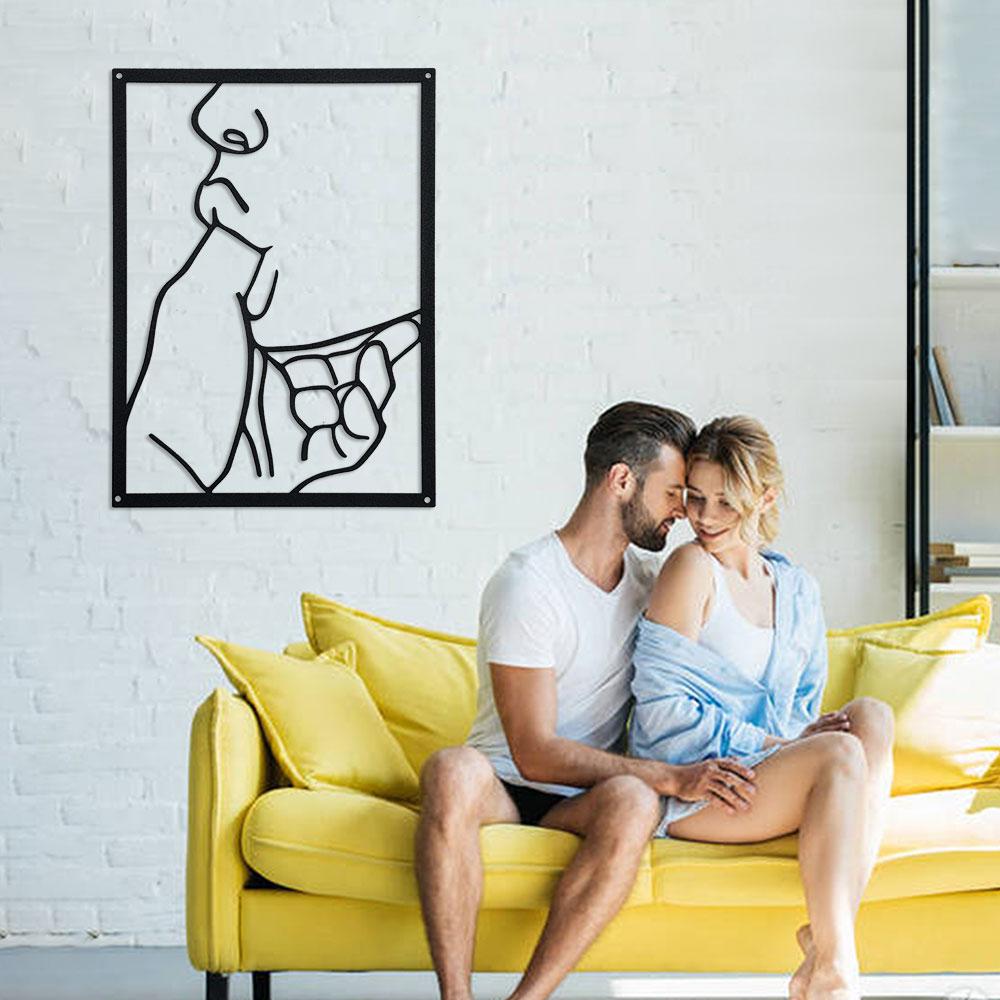 Wall art,Sleek Metal Abstract Line Wall Art - Modern Minimalist Decor, Durable Hanging, Elevates Home Interiors