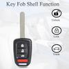 Key Fob Shell Case Replacement Fits for Honda Accord Civic CRV HRV 2013- Keyless Entry Remote Control 4 Button Pad Cover MLBHLIK6-1TA MLBHLIK6-1T