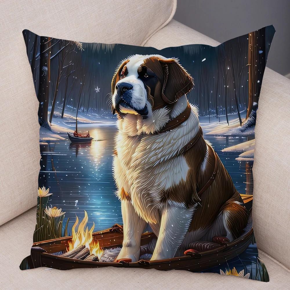 Moon Boat Butterfly Dog Corgi Cushion Cover Double Print Decor Pet Animal Pillowcase Soft Plush Pillow Case for Car Sofa Home
