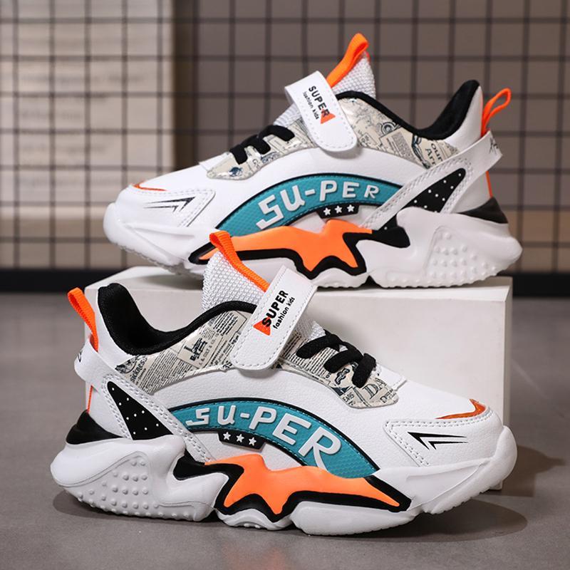 Sport Kinder Sneaker Jungen Freizeitschuhe für 5-16 Jahre alte Kinder Tennis Leder Rutschfest Mode Laufschuhe
