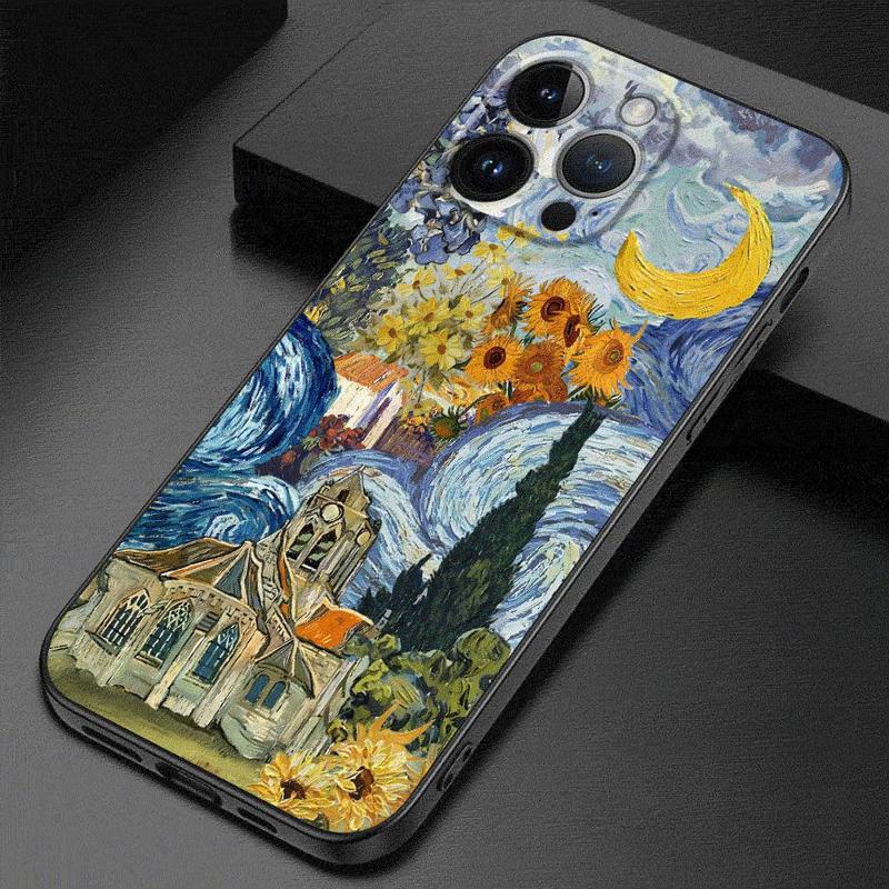 

Van Gogh Starry Sunflowers Silicone Phone Case for Apple iPhone 15 Pro Max 1413 11 Pro 12 Mini SE X XS Max XR 78 Plus Soft Cases iPhone 11