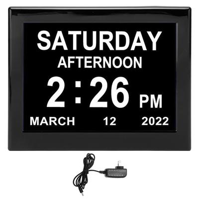 8 Inch Digital Day Calendar Clock 3 Groups Medication Reminders 12 Groups Alarm Clock Electronic