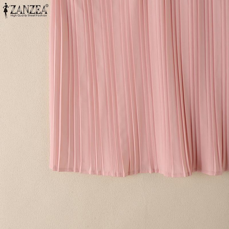 ZANZEA Women Casual Round Neck Solid Color Loose Sleeveless Blouse