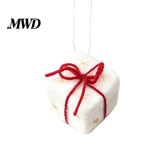 Festive Home Party Supplies Christmas Felt Ornament, Handmade Wool Santa Candy Cane House Soft Woolen Decorations for Kids Snowman Hanging Holiday