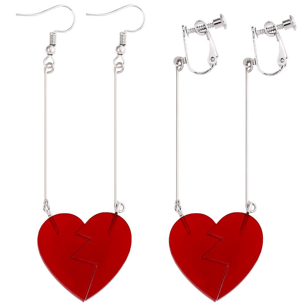 JOJOS Bizarre Adventure Anime Jean Pierre Polnareff Broken Heart Drop Earrings Cosplay Jewelry For Women Gift