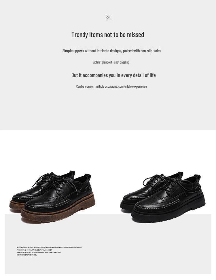 Men's 2025 Autumn/Winter Black Leather Shoes: British Business, Casual, & Wedding Styles - Low-Top Martin Boots