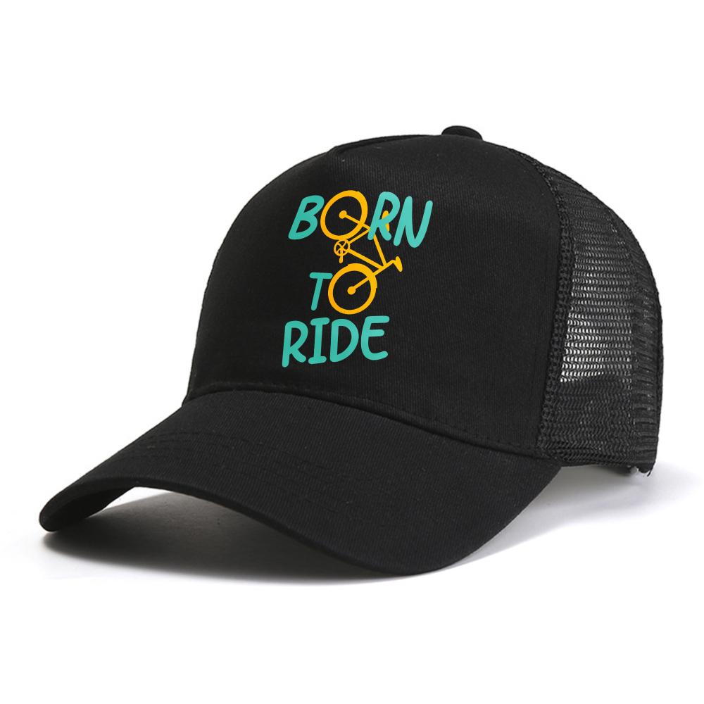 Born To Ride Print Baseball Cap Casual Summer For Unisex Women Snapback Hat Fashion Breathable Sun Caps Adjustable Mesh Trucker Hat
