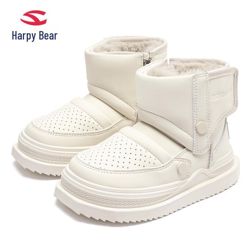 

Habi Bear Winter Cotton Ankle Boots for Kids - Warm Plush Girls and Boys Snow Boots 29