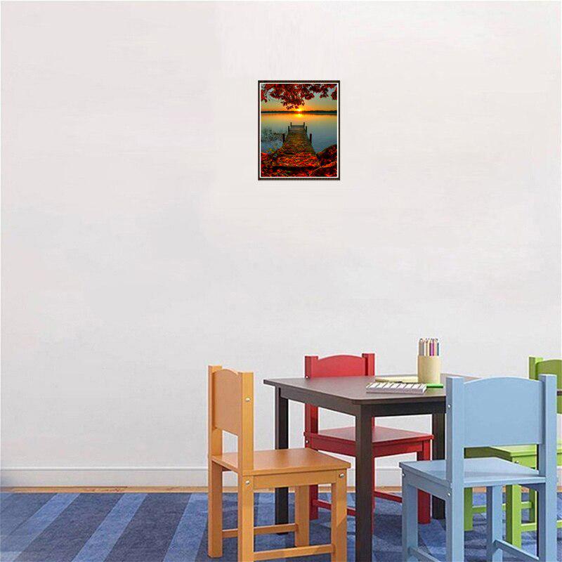 5D Diamond Painting Sunset Bridge Full Round Drill Diamond Embroidery Cross Stitch