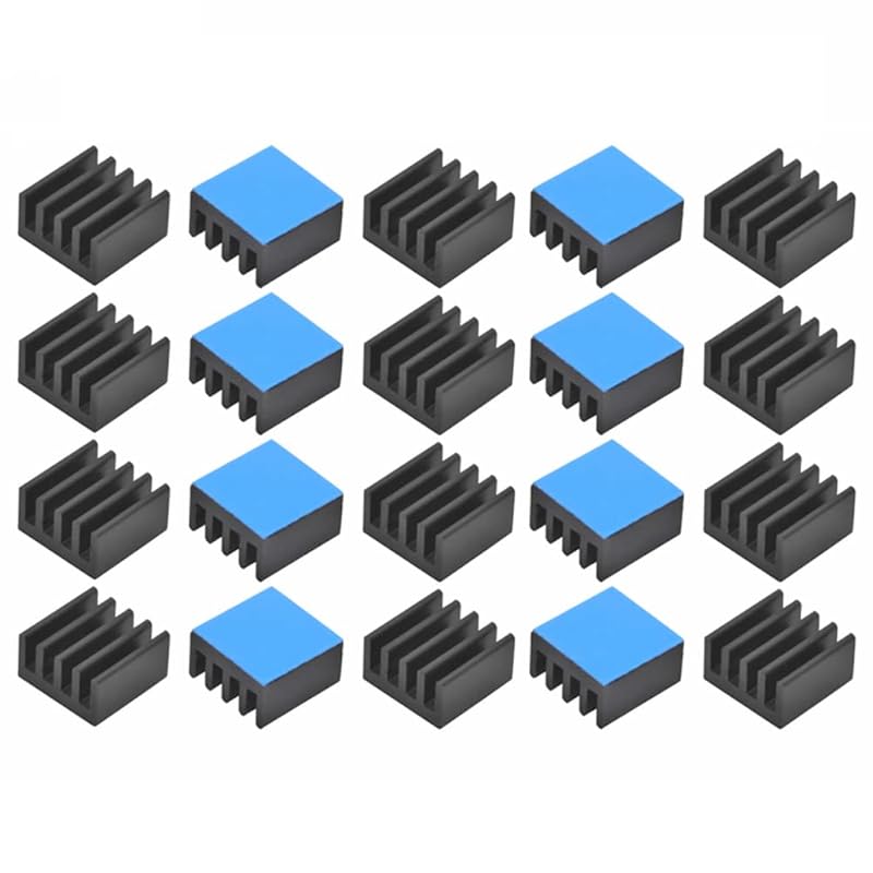

20 шт. Черный алюминиевый радиатор с термопроводящей клейкой лентой, 9×9×5 мм Радиатор-охладитель для охлаждения VRM, GPU, шагового драйвера, MOSFET, VRam 9×9×5mm（20pcs）