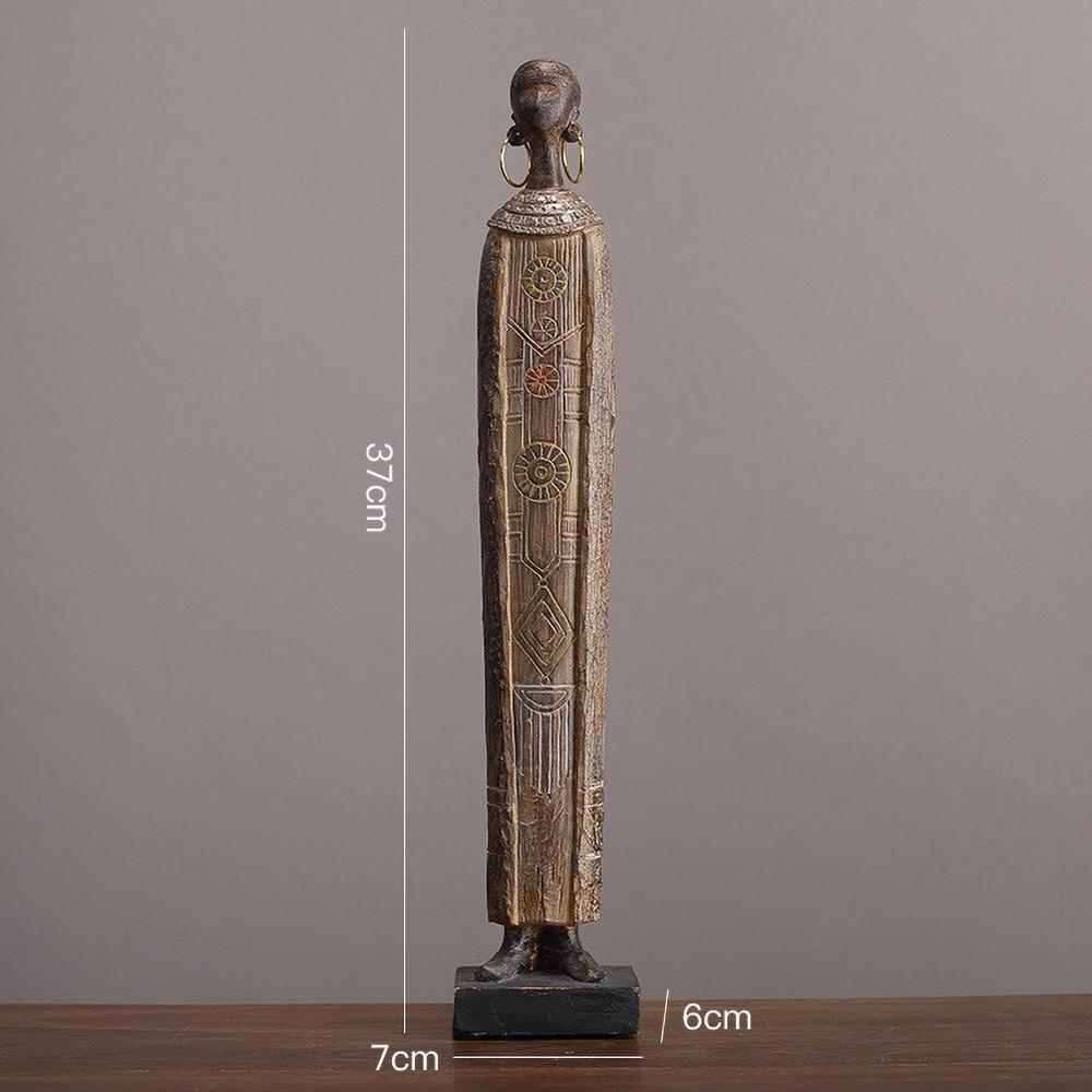 

Handcrafted African Tribal Woman Statue - Resin Art Sculpture with Traditional Beads, Cultural Home Decor, Collectible Figurine