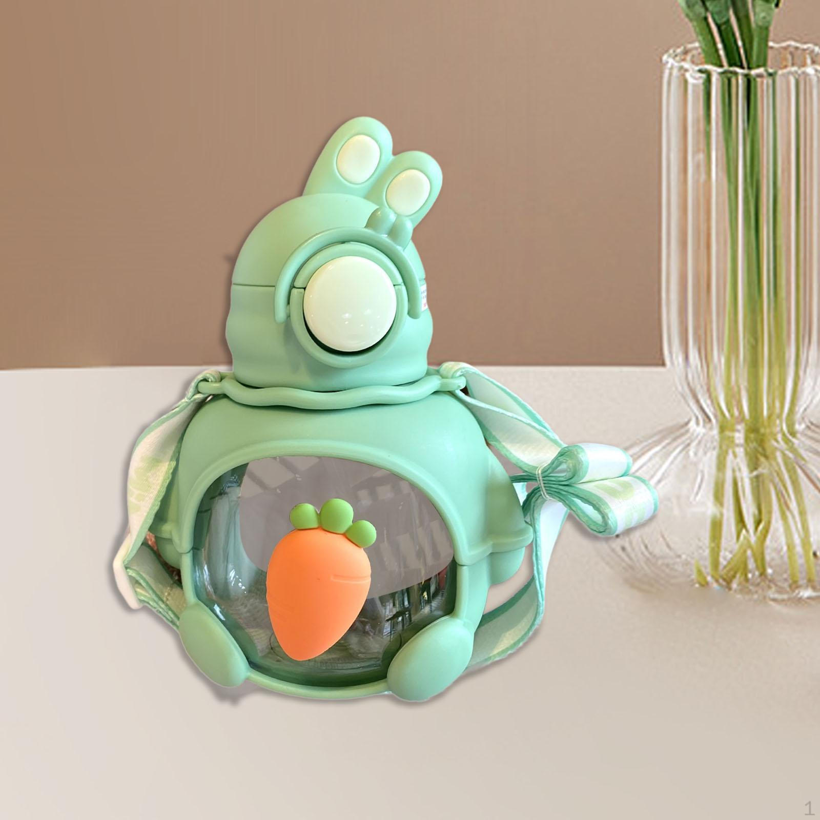 

Детская бутылка для воды с изображением кролика, питьевой 690 мл, мультяшный кувшин, спортивный чайник для мальчиков и девочек зелёный