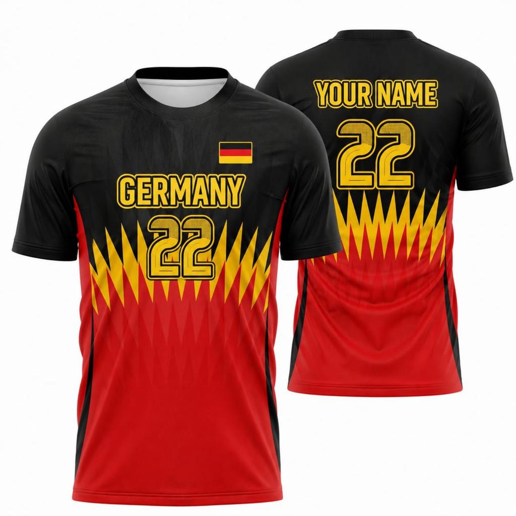 Unisex DIY International Soccer Fan Retro Street Style Crew Neck Jersey Lightweight Breathable Fabric Suitable for Outdoor Activities and Sports
