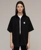 GRAVER [Unisex] Small Cloud Bear Smile Oversized Short Sleeve Shirt_Black