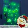 3pcs Cartoon Luminous Stickers Waterproof Flat Sticker Christmas Themed Home Wall Stickers Christmas Party Atmosphere Decoration