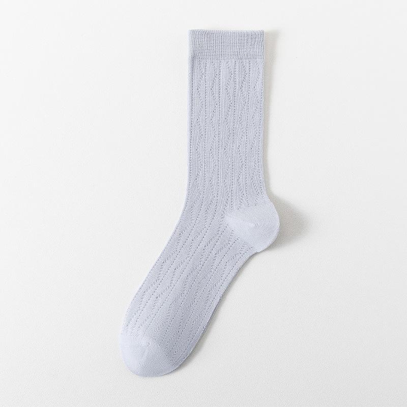Einfarbige Sommer-Netz-Stulpen für Damen, Leichter Sommerstil, Wadenlang, Atmungsaktive Socken