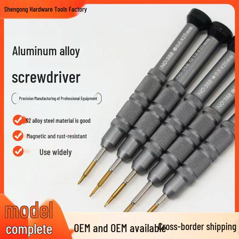 Aluminum Alloy Magnetic Flathead Screwdriver for Mobile Phone Repair with S2 Bit. Phillips 1.5