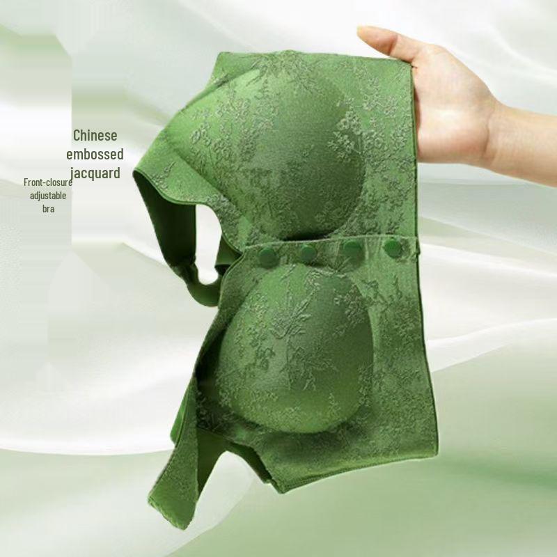 Chinesischer Stil Präge Jacquard Frontverschluss Bügelloser BH für Frauen mittleren Alters und ältere Frauen