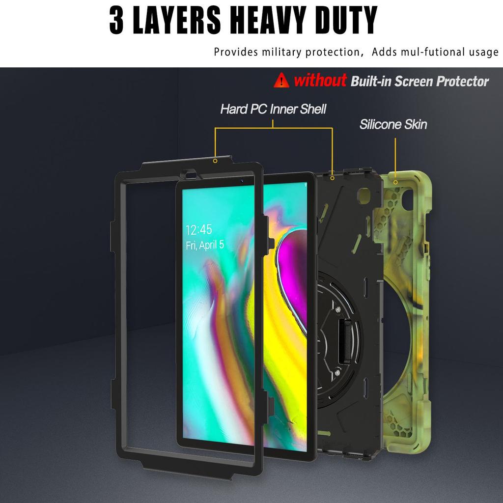 S5E Tablet Protective Case: Anti-Drop Certified, 10.5 Inch Soft Silicone Shell with Stand