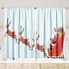 2 Pieces - Christmas - Printed Curtain - Polyester Material - Suitable for Bedroom, Living Room, Study Private Curtain