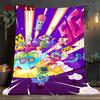 Gaming Adventure Characters 2D Flat Pattern Flannel Blanket High Quality All Seasons Warmth and Comfort Perfect for Christmas Gifts.
