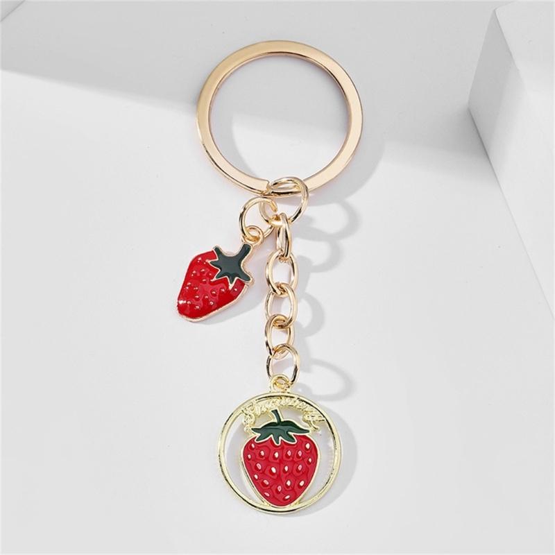 Lovely Keychains Cherry Heart Plant Fruit Keyrings Pendant Designs for Trendy Women And Girls As Friendship Gifts