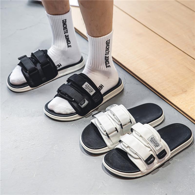 Summer Men'S Cool Slippers Women'S Trend Personality Fashion One-Word Drag Couple Platform Beach Shoes T28