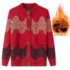 Women S Geometric Pattern Button Front Knit Cardigan Sweater For Elderly Ladies