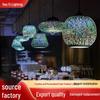 3D Colored Glass Pendant Lamp - Creative Industrial Style LED Lighting for Restaurant & Bar Decor.