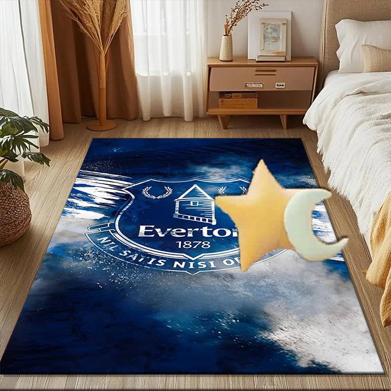 Ever-ton Football Club Crest Printed Office Carpet Chair Cushion Entryway Rug, Rugs for Living Room, Bedroom Christmas gifts