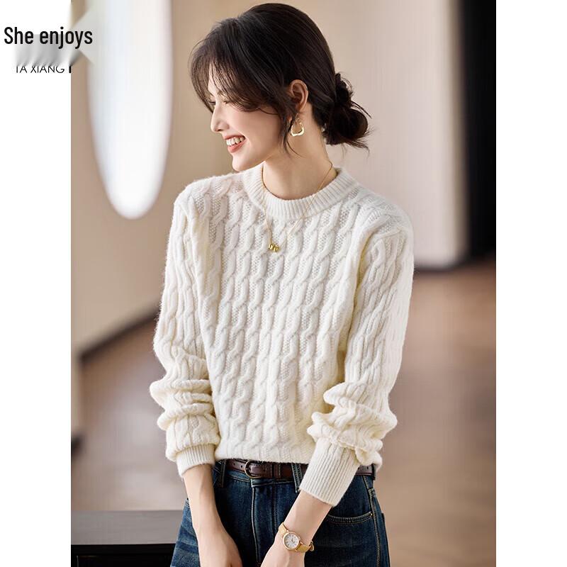 

Sheenjoy Women s Round Neck Knit Sweater M (95-125 lbs recommended)