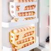 Caixa de Armazenamento de Ovos Deslizante Estilo Escada Armazenamento de Caixa de Ovos Porta Lateral da Geladeira Grande Capacidade Máquina Automática de Rolamento de Ovos