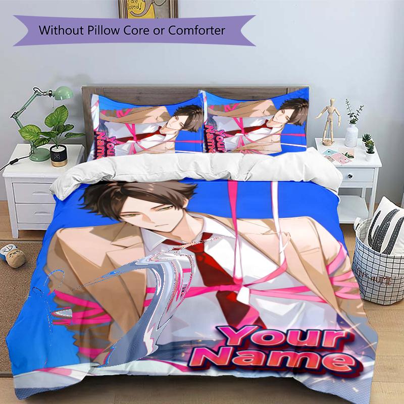 3pcs Rintaro Suna Cover Set - Personalized Name, HD Printed Bedding with 1 Cover and 2 Pillowcases - Perfect for Home Decor, Easy Care