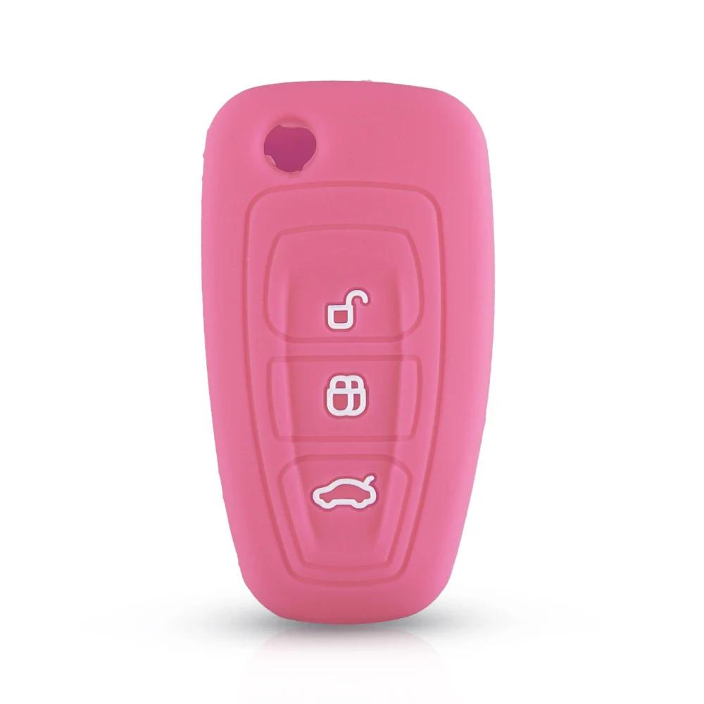 KEYYOU 3 Tasten Silikon Auto Fernbedienung Schlüsselanhänger Abdeckung Hülle Für Ford Ranger C-Max S-Max Focus Galaxy Mondeo Transit Tourneo Custom