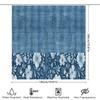 Blue Bath Mat Shower Curtain with White Floral Design for Bathroom Decor Non-Slip Rug for Bathtub Area Size: 72 x 84 Inches
