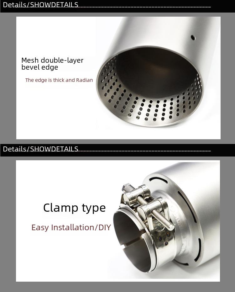 Universal Frosted Mesh Stainless Steel Muffler for Car Exhaust Pipe Modification Golf GTI Tail Throat - Perfect Fit