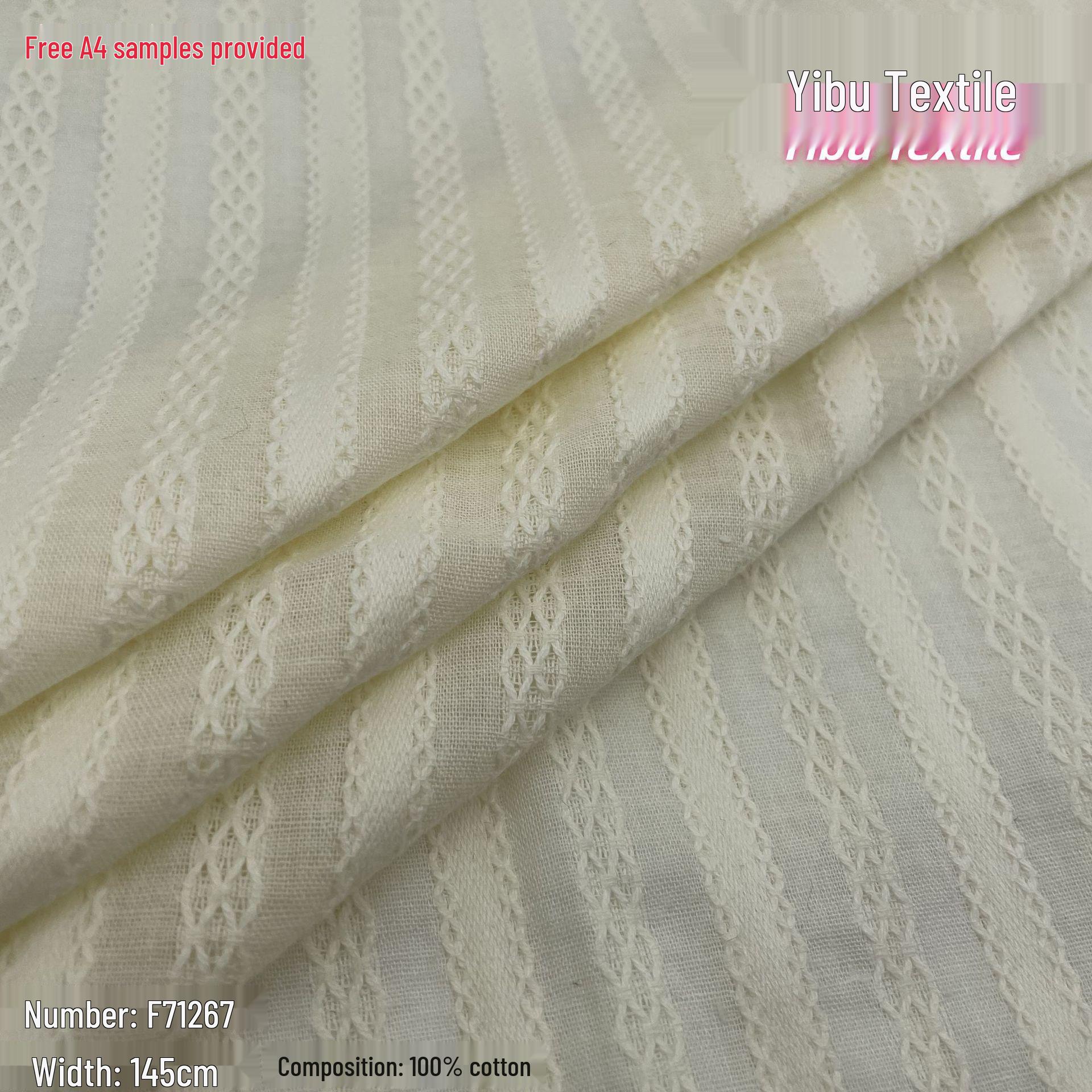 Textured Cotton Jacquard Striped Qipao Fabric Dress Model 6