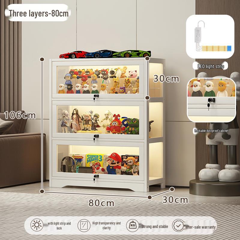 Acrylic Glass Display Cabinet with Lock for Toys and Prizes