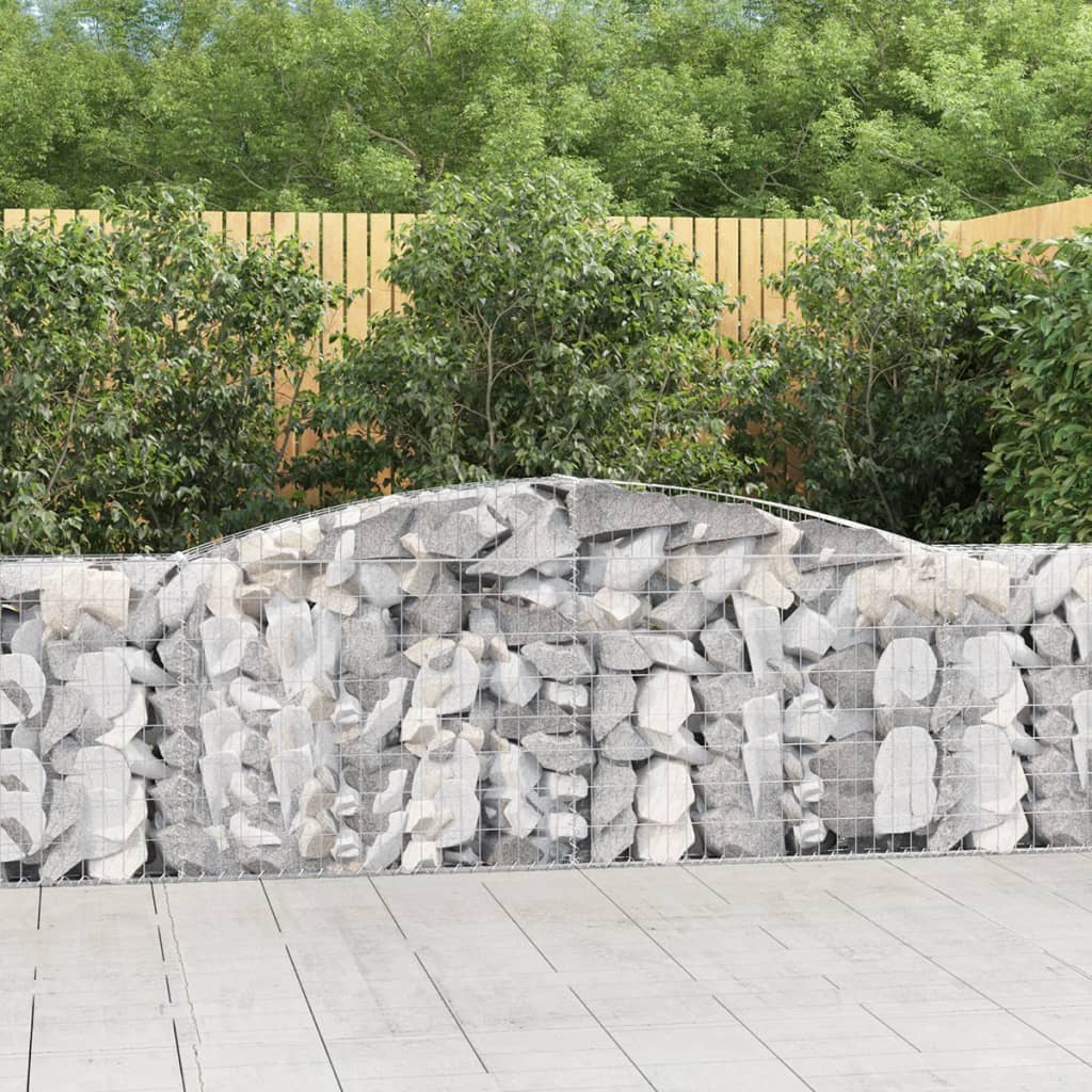 Vidaxl Kosze Gabionowe, 3 Szt, 400X30X100/120 Cm, Galwanizowane Żelazo