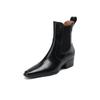 NEW Fall/Winter Women Shoes Square Toe Chunky Heel Boots Split Leather Black Boots for Women Fashion Hight Heel Modern Boots