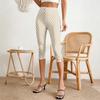 Women’s Elastic Waist Slim Fit Split Hem Capri Pants Casual Polka Dot Print Relaxed Style Lightweight Fabric