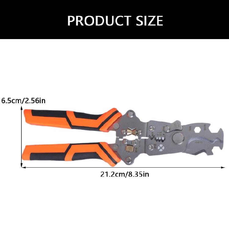 8inch Foldable Wire Stripping Pliers Crimper Cable Cutter Crimping Pliers Terminal Wire Stripping Shearing Cutting