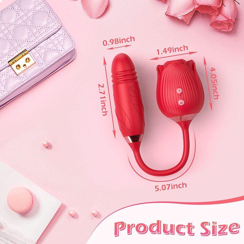 Rose-Sucking Vibrator for Women Clit Sucker Vagina G Spot Thrusting Vibrator Stimulator Female Masturbator Adult Sex Toy