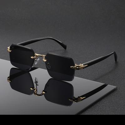 Metal Rimless Sunglasses with Metal Hinges, High-quality Sunscreen Glasses for Men and Women, Cut-edge Sunglasses